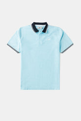 Contrast Collar Polo Shirt - Pacific